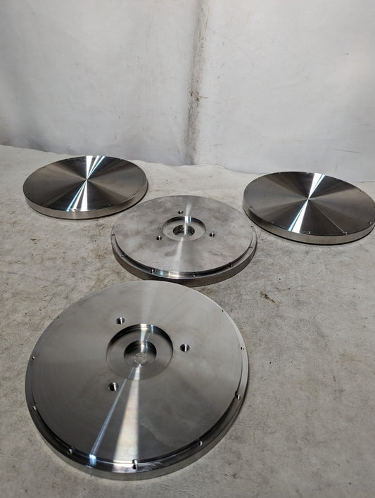 10 inch diameter raised female face blind flange with grooved flat face on rever