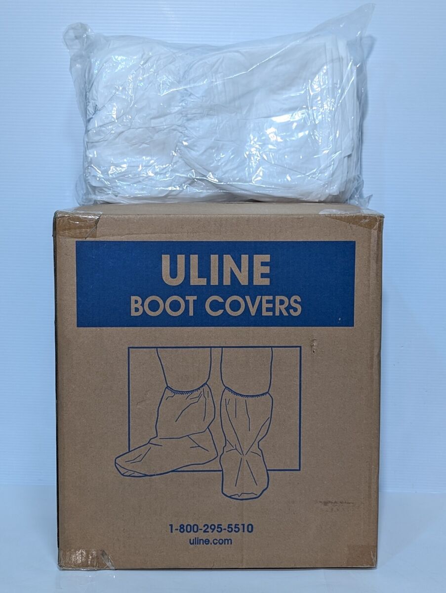 1 Box (Qty 150) Uline S-24020 Skid Resistant Boot Covers, Fit Size 6-11 Boots