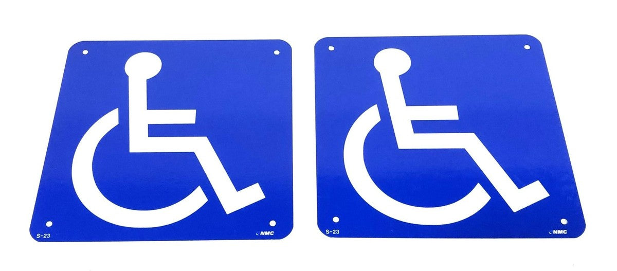 NMC S-23 S23R 7X7 Inch Handicapped Sign 86529070 [Lot of 2] NOS