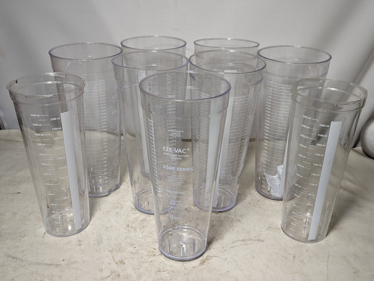Large lot of vacuum canisters: EZE-VAC disposable suction canister, Medi-Vac
