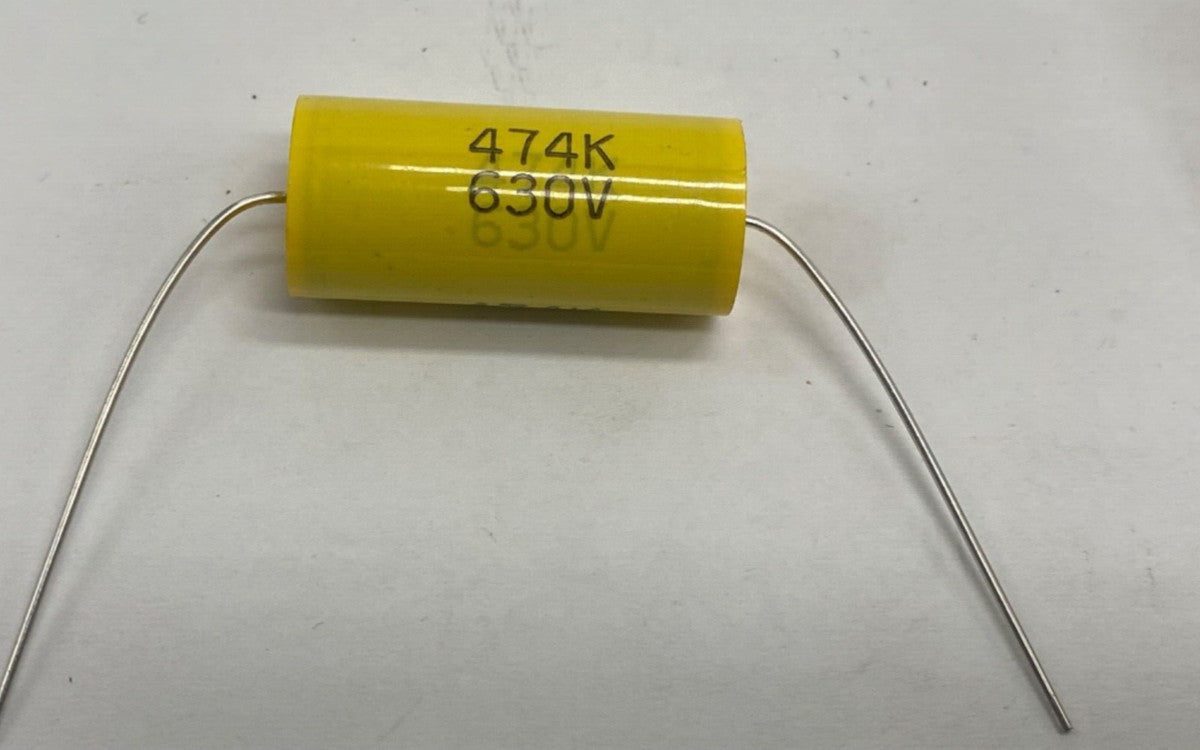 metalized film capacitor axial lead 0.47uf/630V, 474K630
