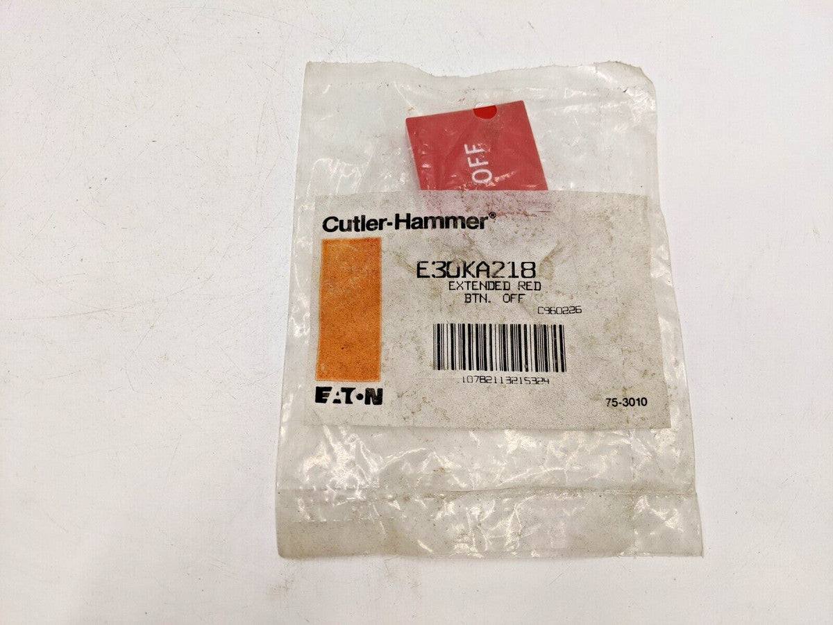 Cutler-Hammer E30KA218 Square Multifunction Extended 'OFF' Push Button Cap - Red