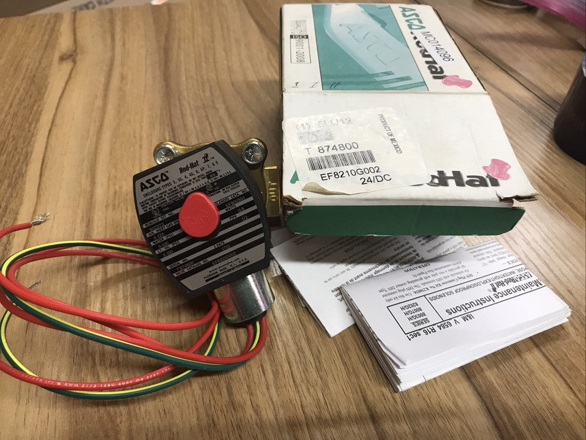 NEW OLD STOCK! ASCO 24V 1/2" SOLENOID VALVE EF8210G002 Red Hat 5LU12 T 874800