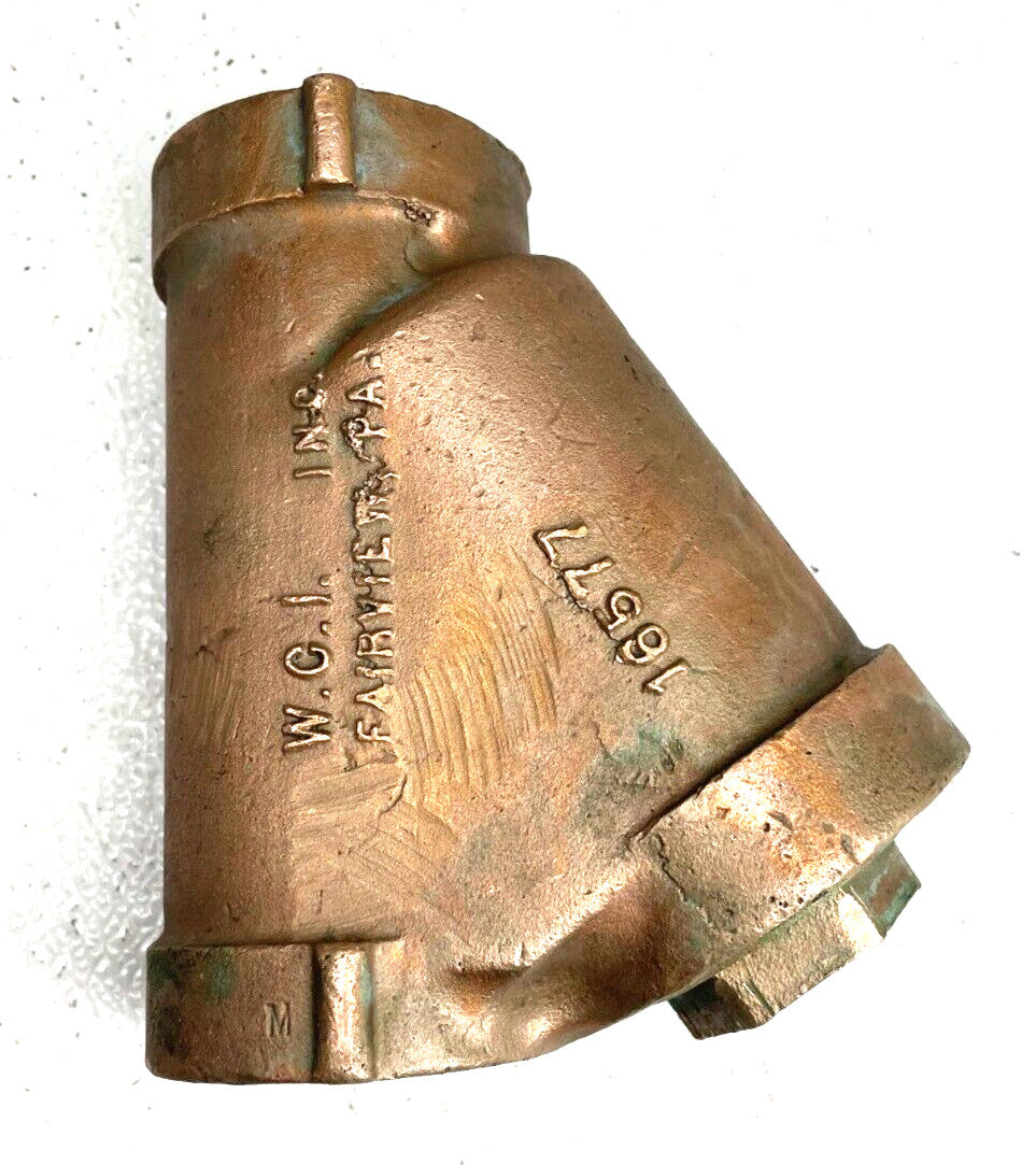 Bronze Y-Strainer 1-1/2" NPT 300 psi WOG *Body Only, Missing Strainer Screen*