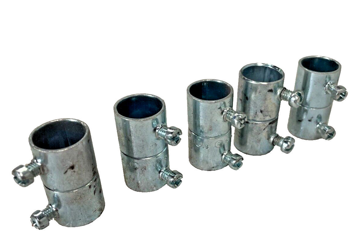 1/2" EMT Set Screw Coupling, Zinc (Lot of 5)