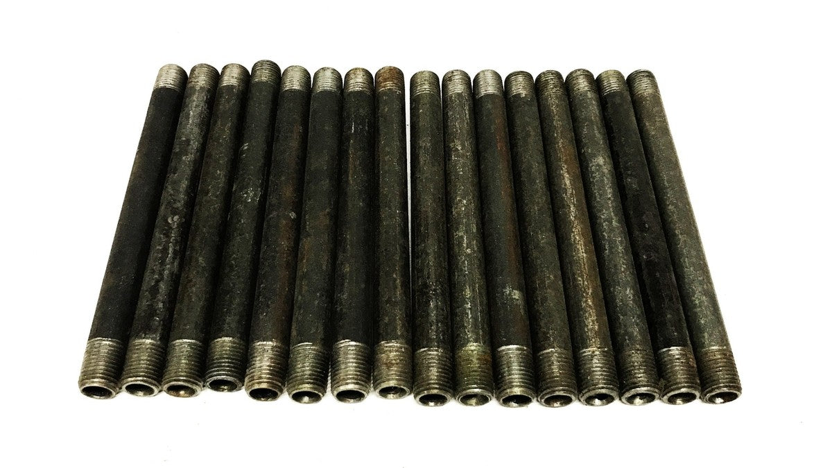 Unbranded Black Steel Threaded Pipe 1/4 inch x 6 inch [Lot of 16] NOS