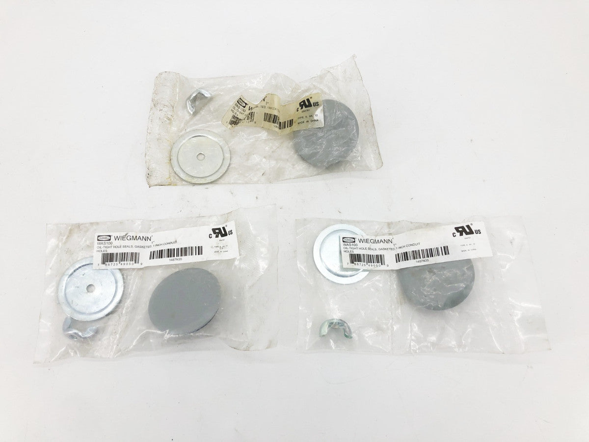 Lot of 3 New Weigmann WAS100 Oil-Tight Hole Plugs 1" Conduit Size Stainless
