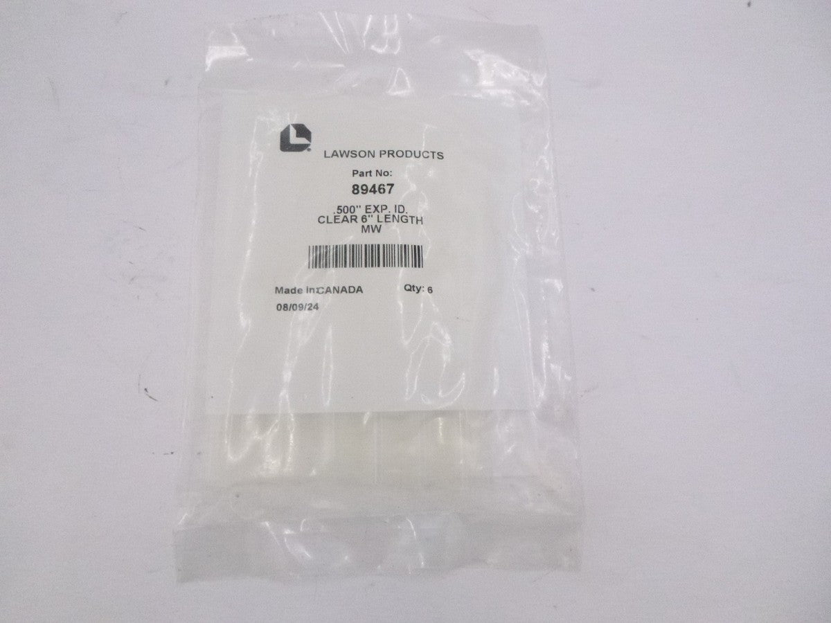 6 Pack Lawson Heat Shrink Tubing 8 to 2 AWG Clear