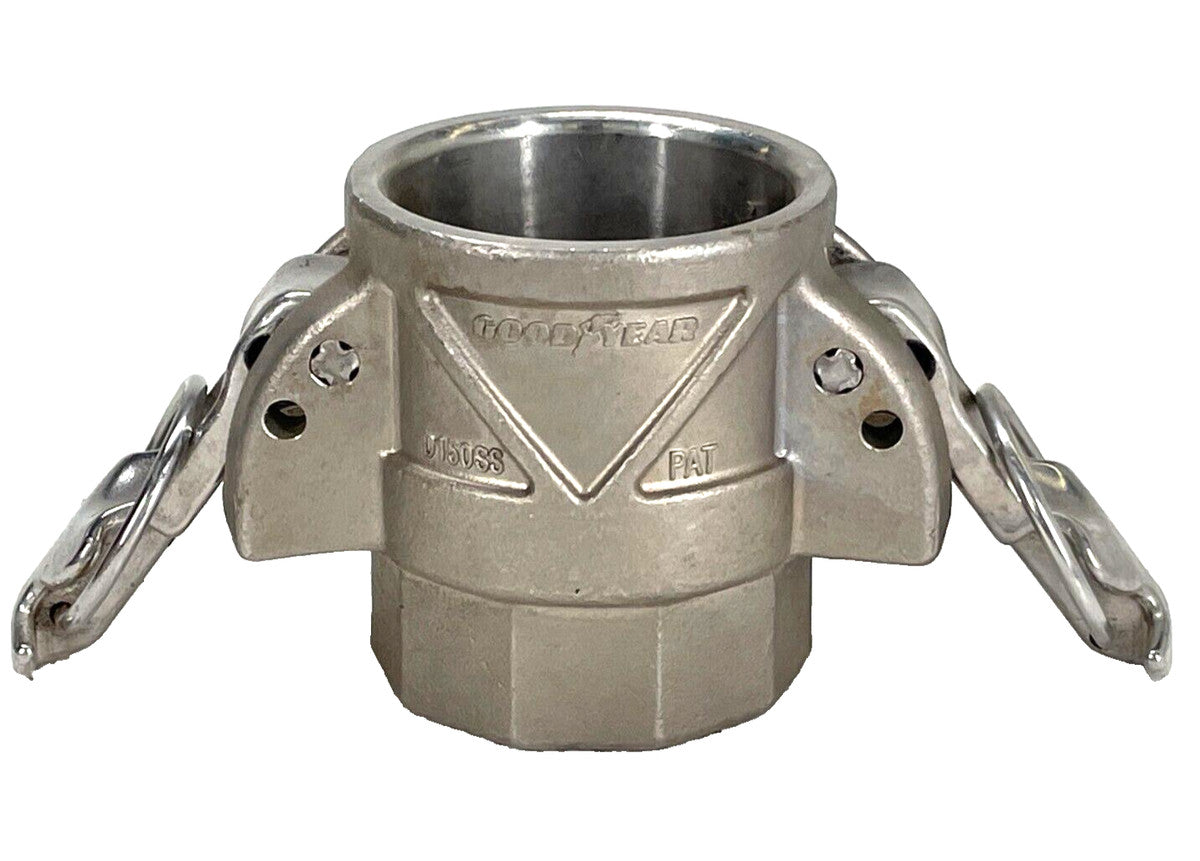 GOODYEAR D150-SS Auto-Lock 1-1/2" Cam & Groove x Female NPT Type D Stainless