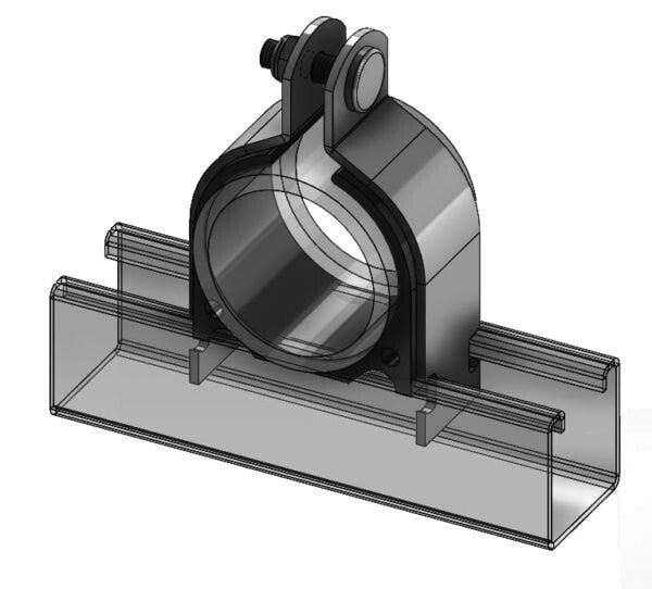 EMPIRE INDUSTRIES E-8500 Cushion Strut Clamp 2-5/8" OD Zinc Plated (8500Z0258)