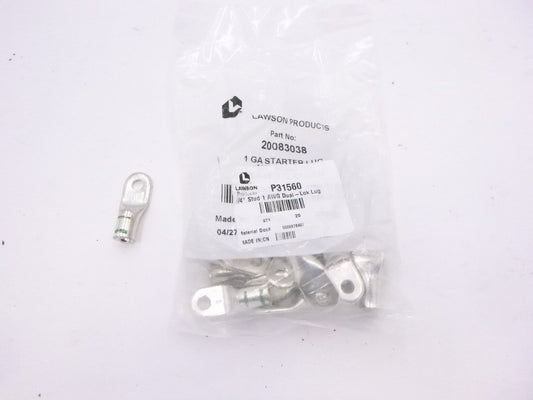 20 Pack Lawson 1 AWG 1/4" Stud Dual Lok Lug P31560