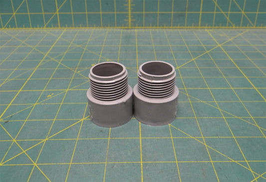 (2) 1" Gray PVC Male Terminal Adapter Fitting - Kraloy Brand TA10