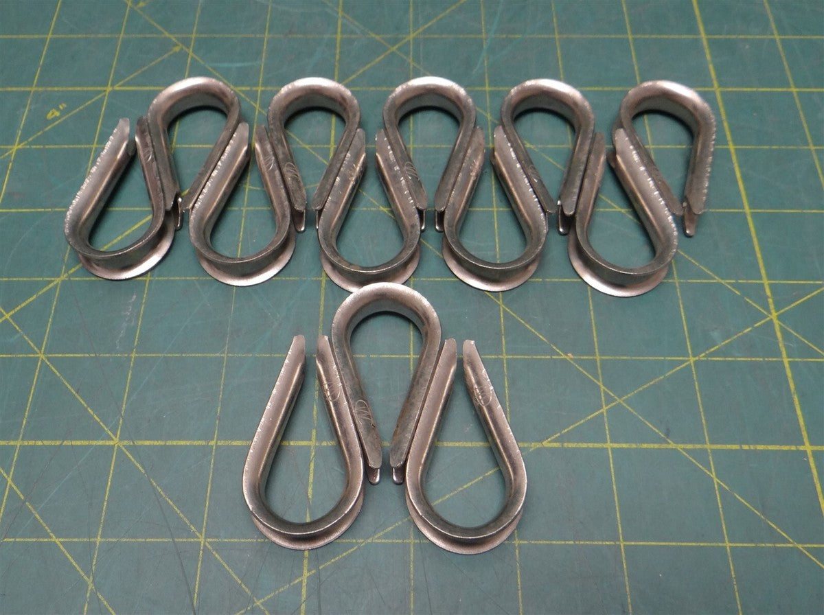 (Lot of 13) 5/16" Stainless Steel Light Duty Wire Rope Thimble, 2.1" Length
