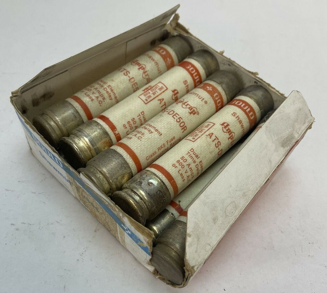 GOULD SHAWMUT ATS-DE50R AMP-TRAP CLASS RK5 FUSE 50AMP 600VAC (LOT OF 10) 