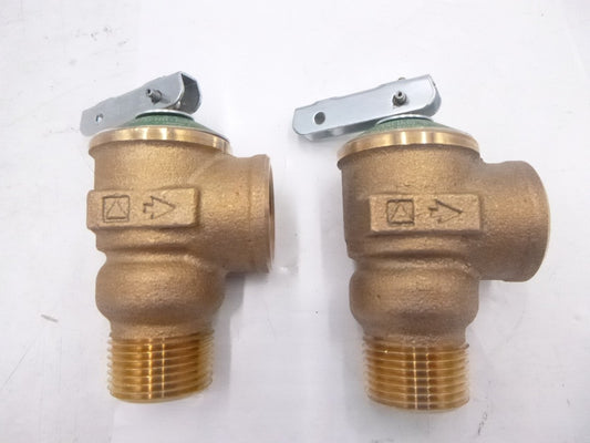 2 Pack Cash Acme 3/4" Pressure Relief Valves FWL-2 16372-0150 Brass