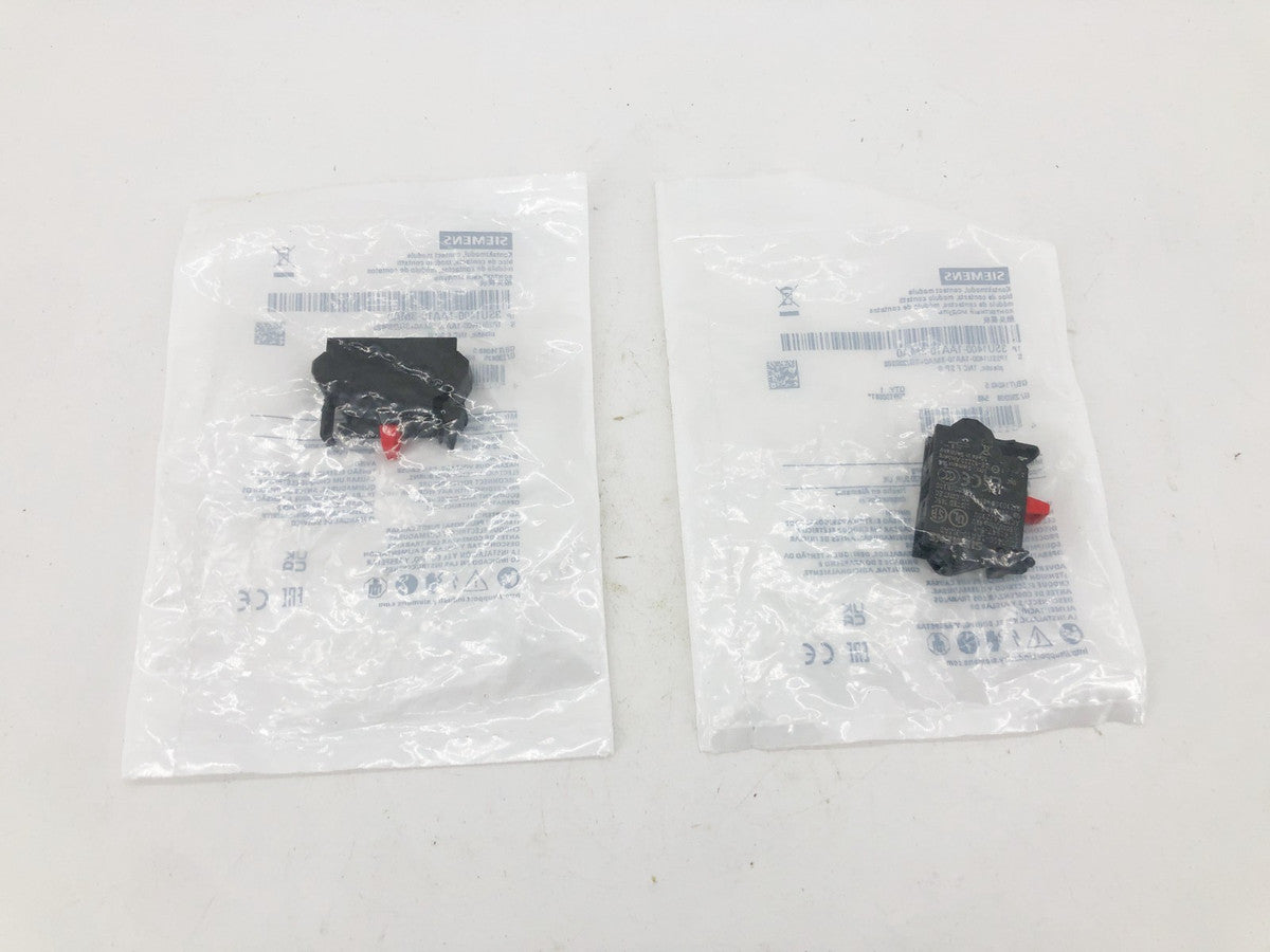Lot of 2 New Siemens 3SU1400-1AA10-3MA0 Contact Module
