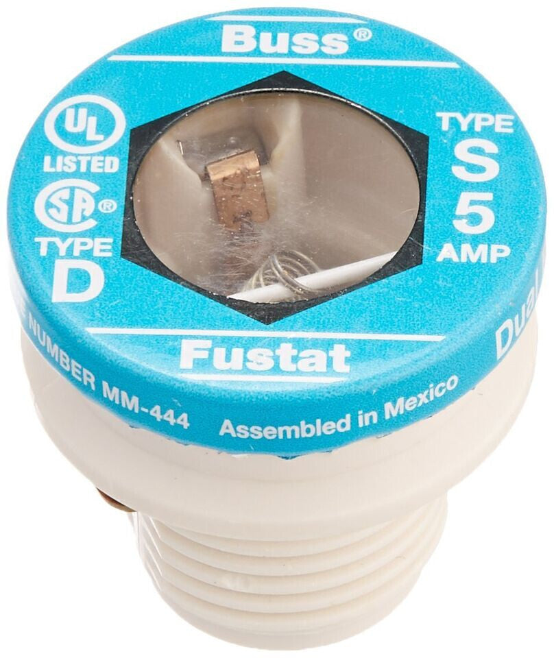 BUSSMAN S5 PLUG FUSE 5 AMP 125 VOLT TYPE S TIME DELAY FUSE LOT OF 4