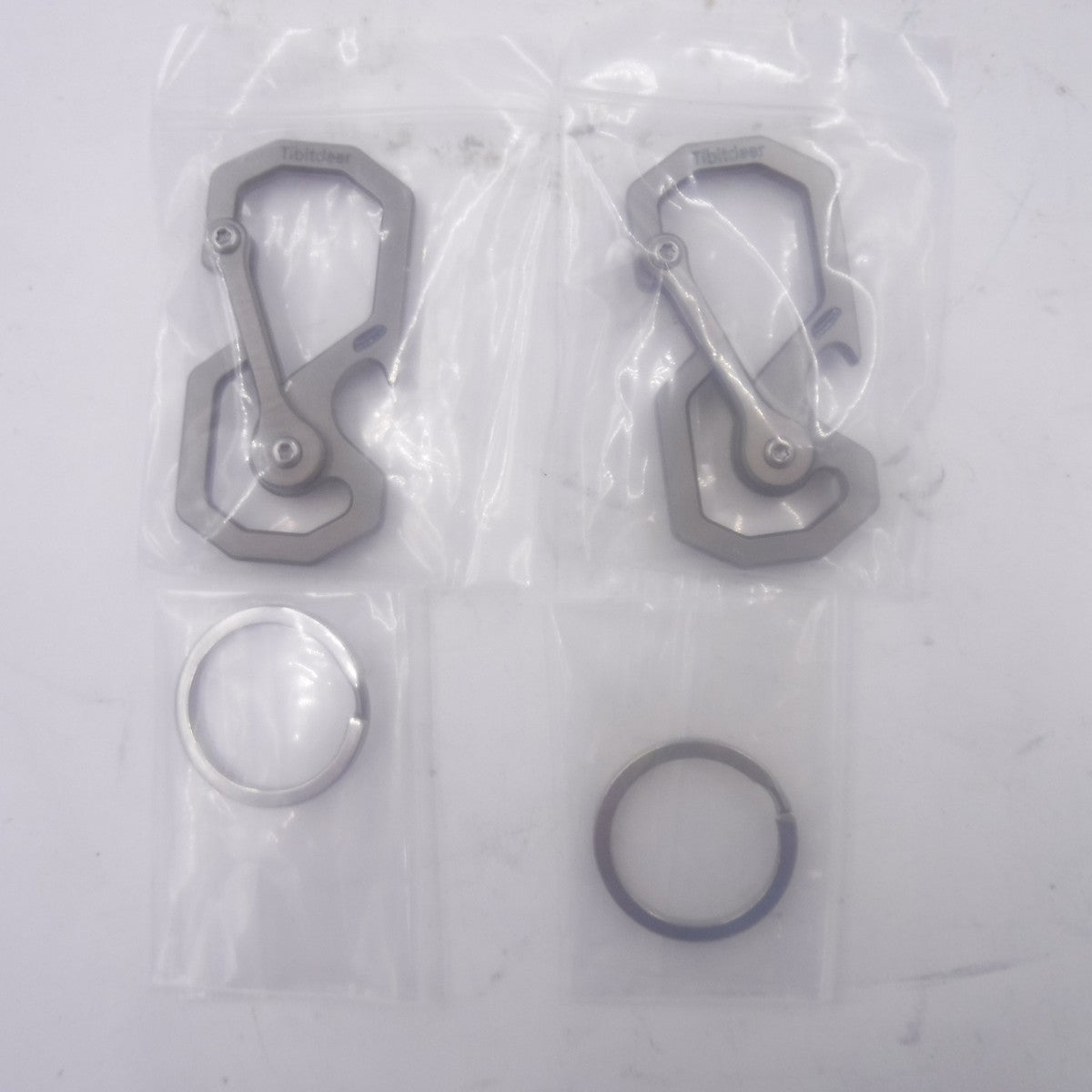 2 Pack Tibitdeer Titanium Multifunctional Keychain Bottle Opener Carabiner