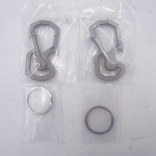 2 Pack Tibitdeer Titanium Multifunctional Keychain Bottle Opener Carabiner