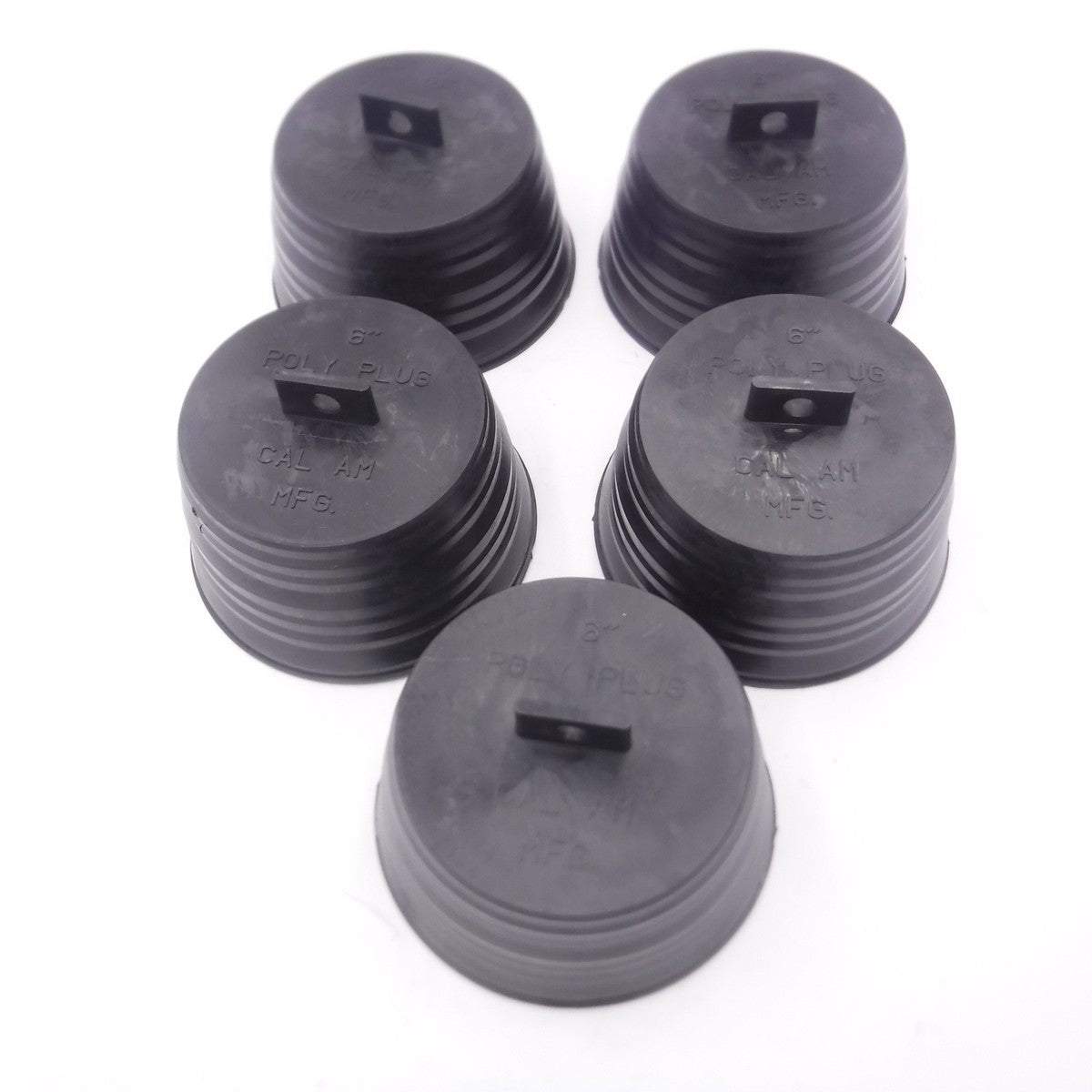5 Pack Cal Am MFG 6" Poly Pull Plug Black