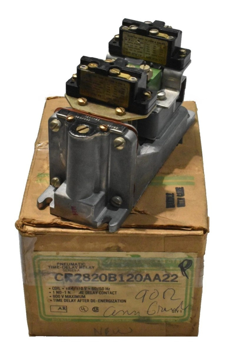 GE General Electric CR2820B120AA22 Ser. A Pneumatic Time-Delay Relay 120V Coil