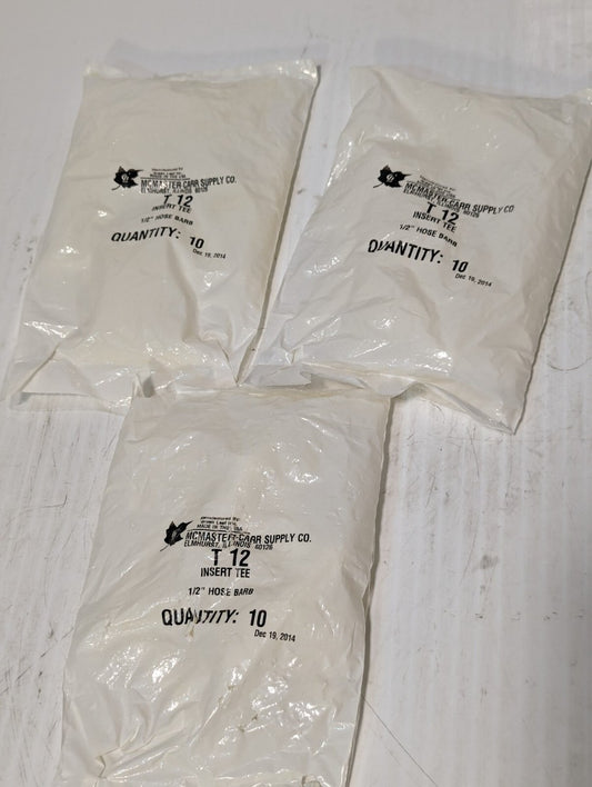 30 (3 Packs of 10) McMaster-Carr T12 1/2" Hose Barbs