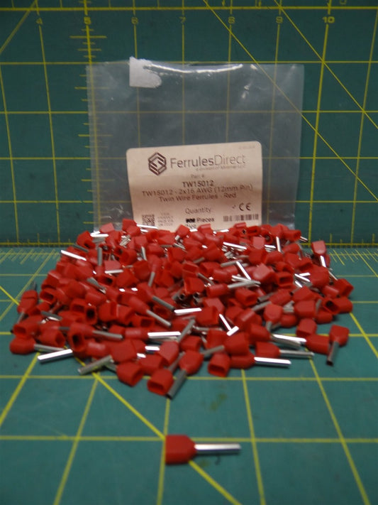 (Qty: 249) Ferrules Direct 2x16 AWG Twin Wire Ferrules TW15012 Tin-Plated Copper