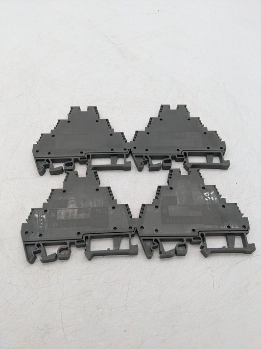 4 Piece Set Wieland WK2,5-3D.../U Terminal Block 22-12 AWG 300 Volt Dark Gray