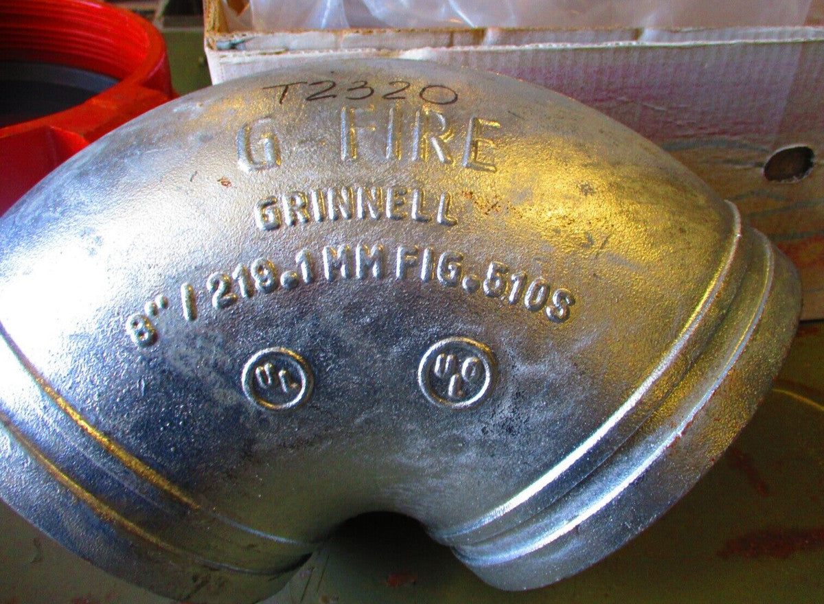 Grinnell G-Fire 510S 8" Galvanized Short Pattern 90-Degree Elbow Grooved Ends