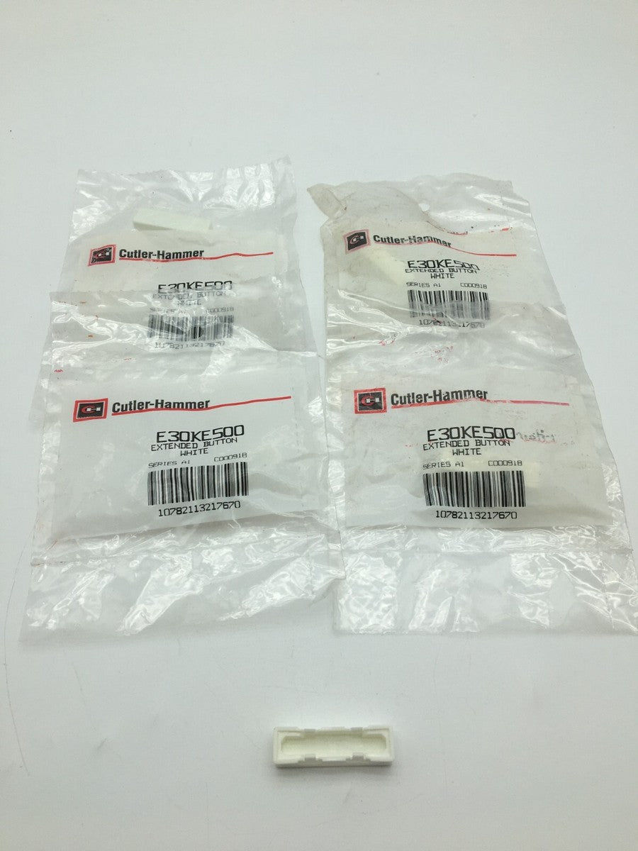 4 Piece Cutler-Hammer E30KE500 Extended Push Button Cover Cap Rectangular White