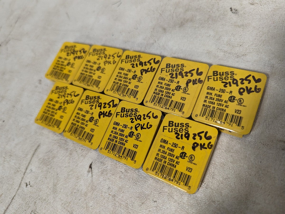 Lot of 45 Buss GMA-250-R fuses, 250VAC, 0.250A