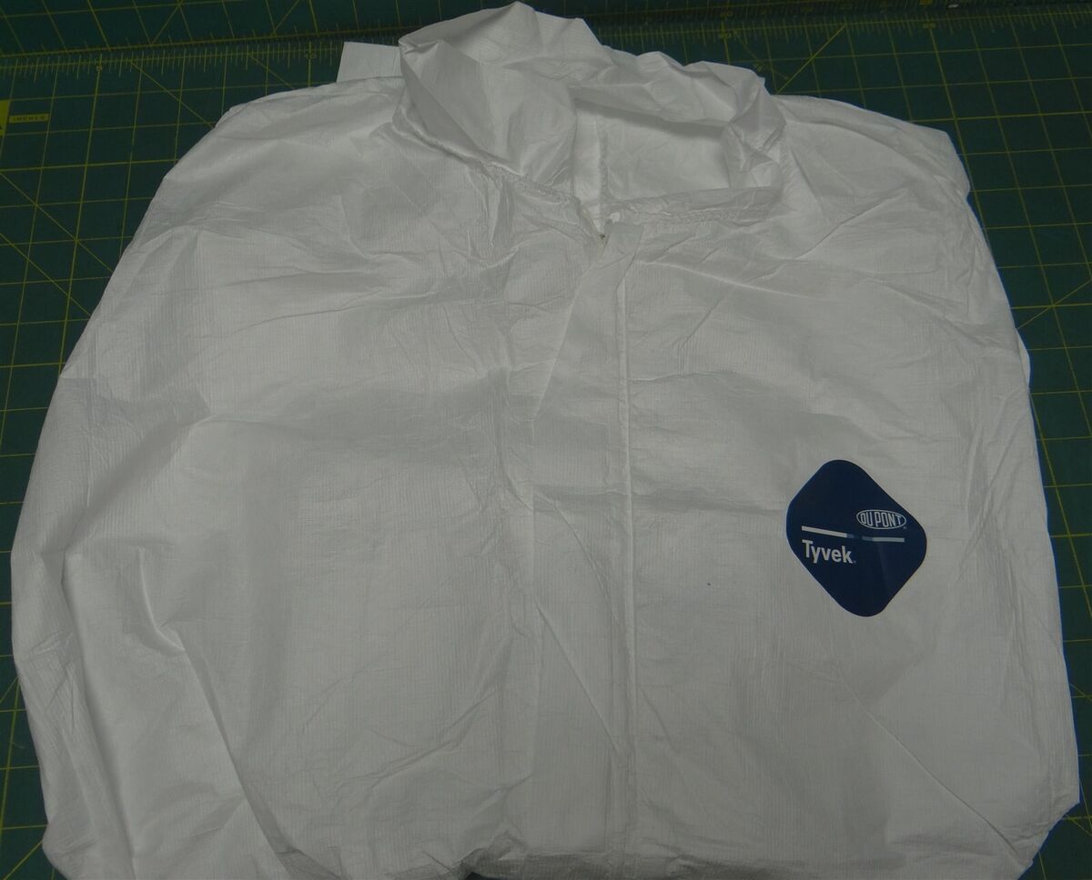 Du Pont Tyvek 400 Coveralls M Serged Seam Collar Open Wrists and Ankles White