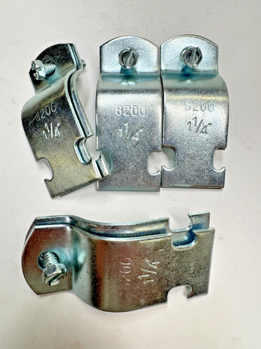 (Lot of 4) EMPIRE INDUSTRIES 8200 1-1/4" Rigid IPS Strut Clamp, Plated