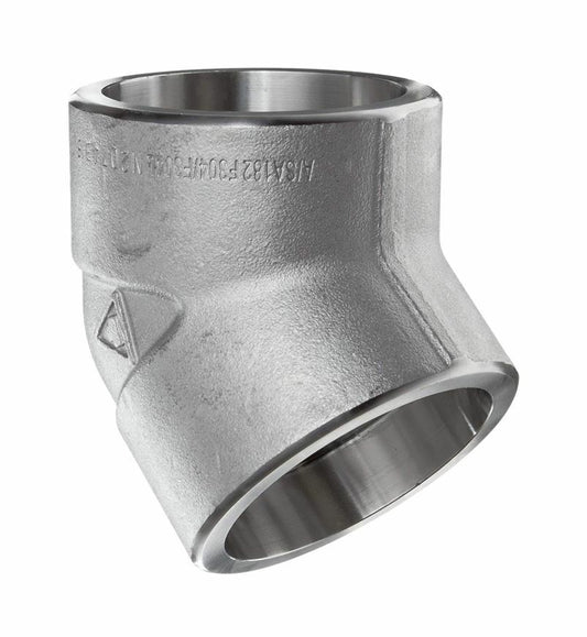 45 Deg Elbow 3/4" Class 3000 Forged 304 Stainless Steel Socket Weld Pipe Fitting