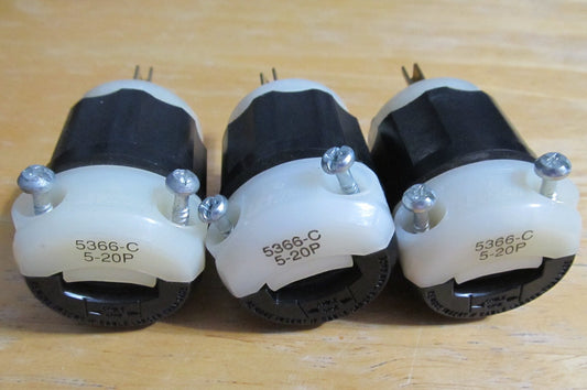"LOT OF 3" Hubbell HBL5366C 20A, 125V Electrical Plugs