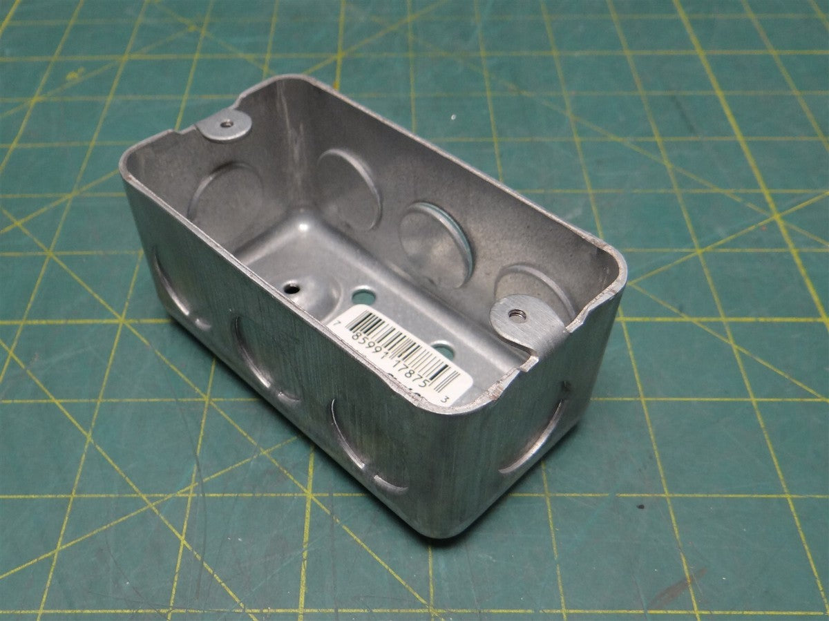 Steel City 58361 1-Gang Utility Box, Steel, 1-7/8" Deep, Ten 1/2" Knockouts