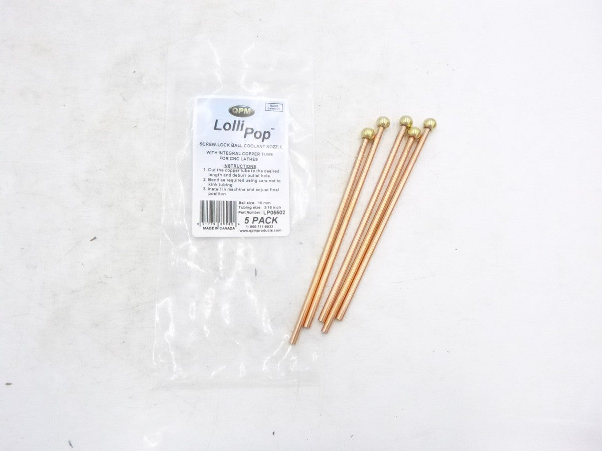5 Pack QPM Products 1/8" Hose ID Coolant Hose Nozzle for CNC Lathes LP05502