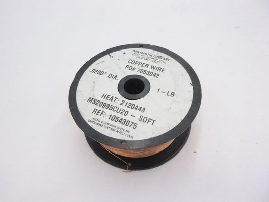 1lb Bob Martin Company Copper Material Wire .020" Dia. MS20995 Series