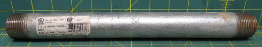 1" X 12" Rigid Galvanized Steel NPT Threaded Electrical Metal Conduit Nipple 