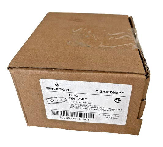 (25) EMERSON O-Z GEDNEY 141G Galvanized Clamp Back for 1/2" Rigid, IMC, or EMT