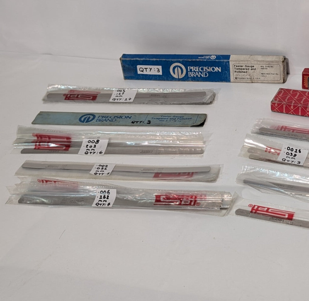Lot of 60 Thickness Gauge Feeler Stock .0015" to .010" Thickness 12" L