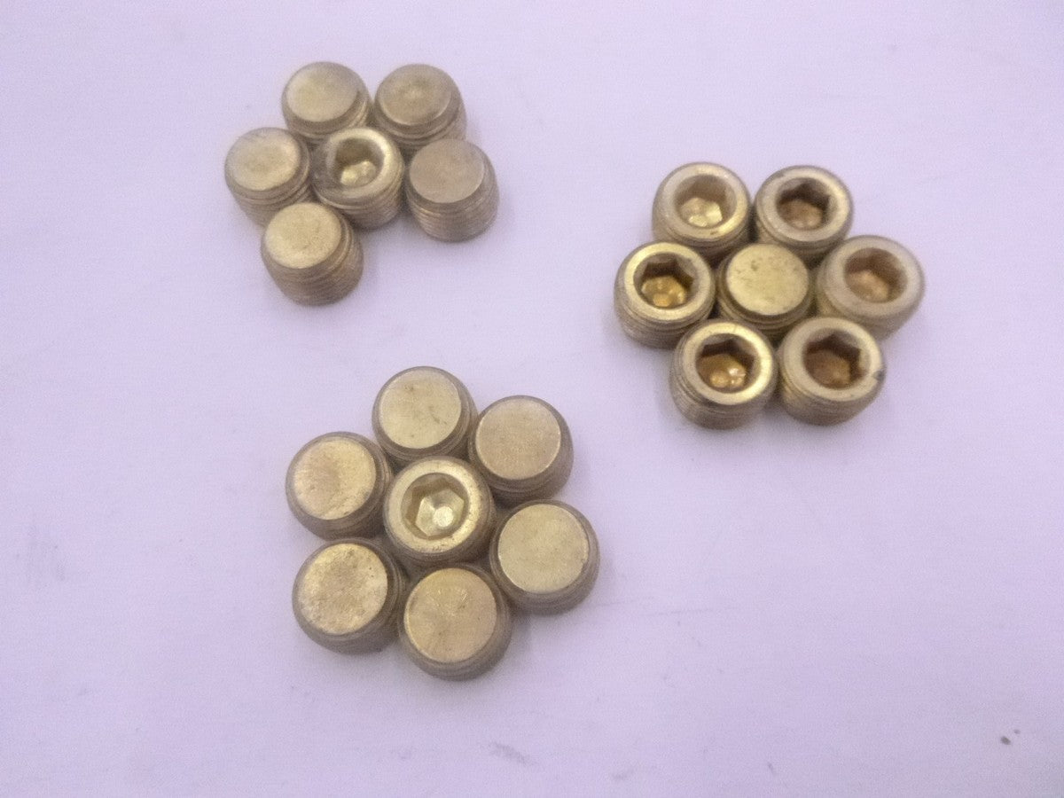 20 Pack 3/8" Brass Countersunk Pipe Plugs Male Threaded