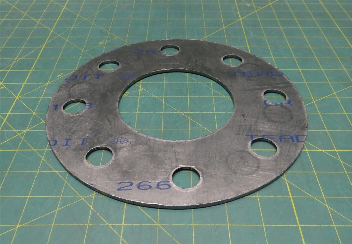 10" Outer Dia Teadit Graflex 2661/1661 w/ 316 Foil Insert Gasket, 8 Bored Holes