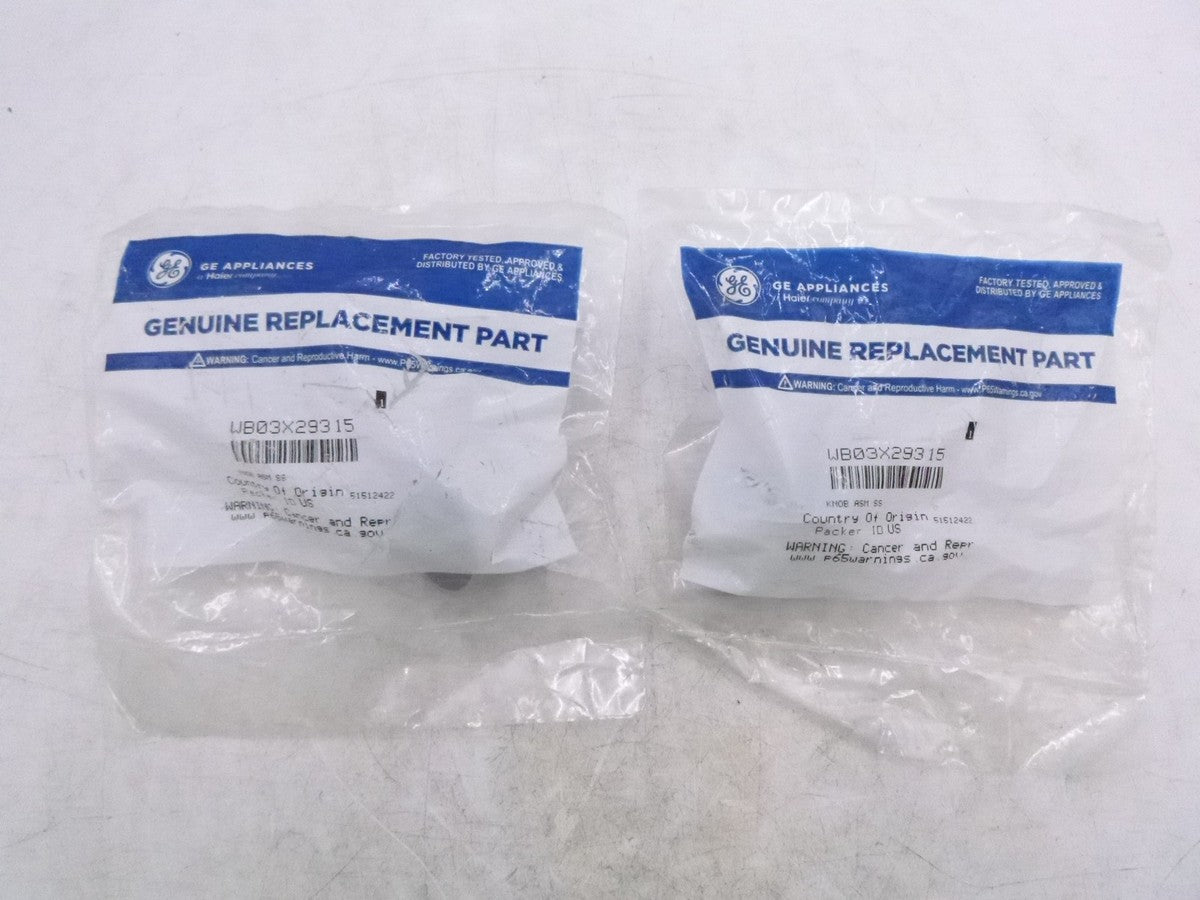 2Pk OEM GE Appliances Range Surface Burner Knobs WB03X29315 Stainless