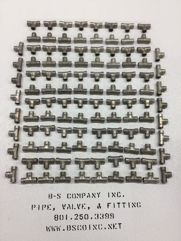 Light Weight Socket End Tee 316 Stainless Steel for 1/2" O.D. Tubing (Lot of 8)