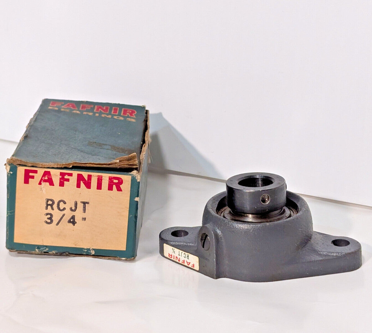 Fafnir RCJT 3/4" Bore Flange Mount Ball Bearing, New Old Stock in Box