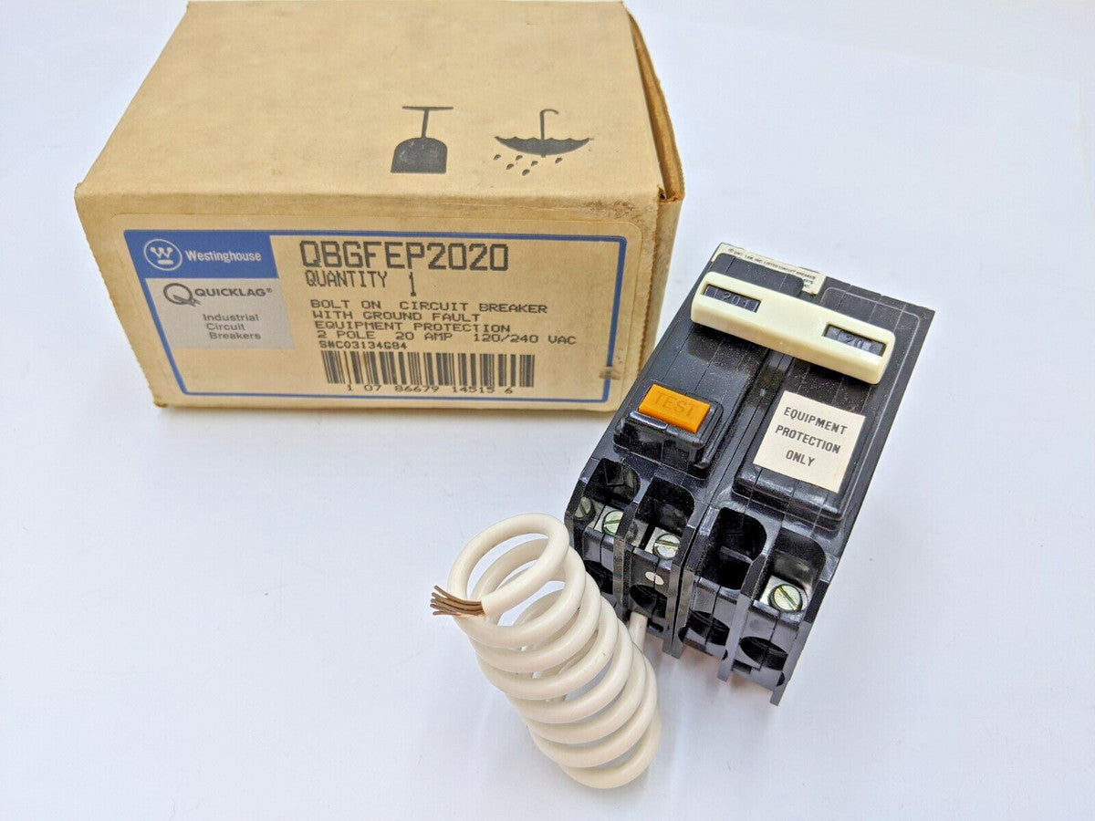 Westinghouse QBGFEP2020 Bolt-On Circuit Breaker 20A 240V 2P 1PH QBGFEP 20 AMP