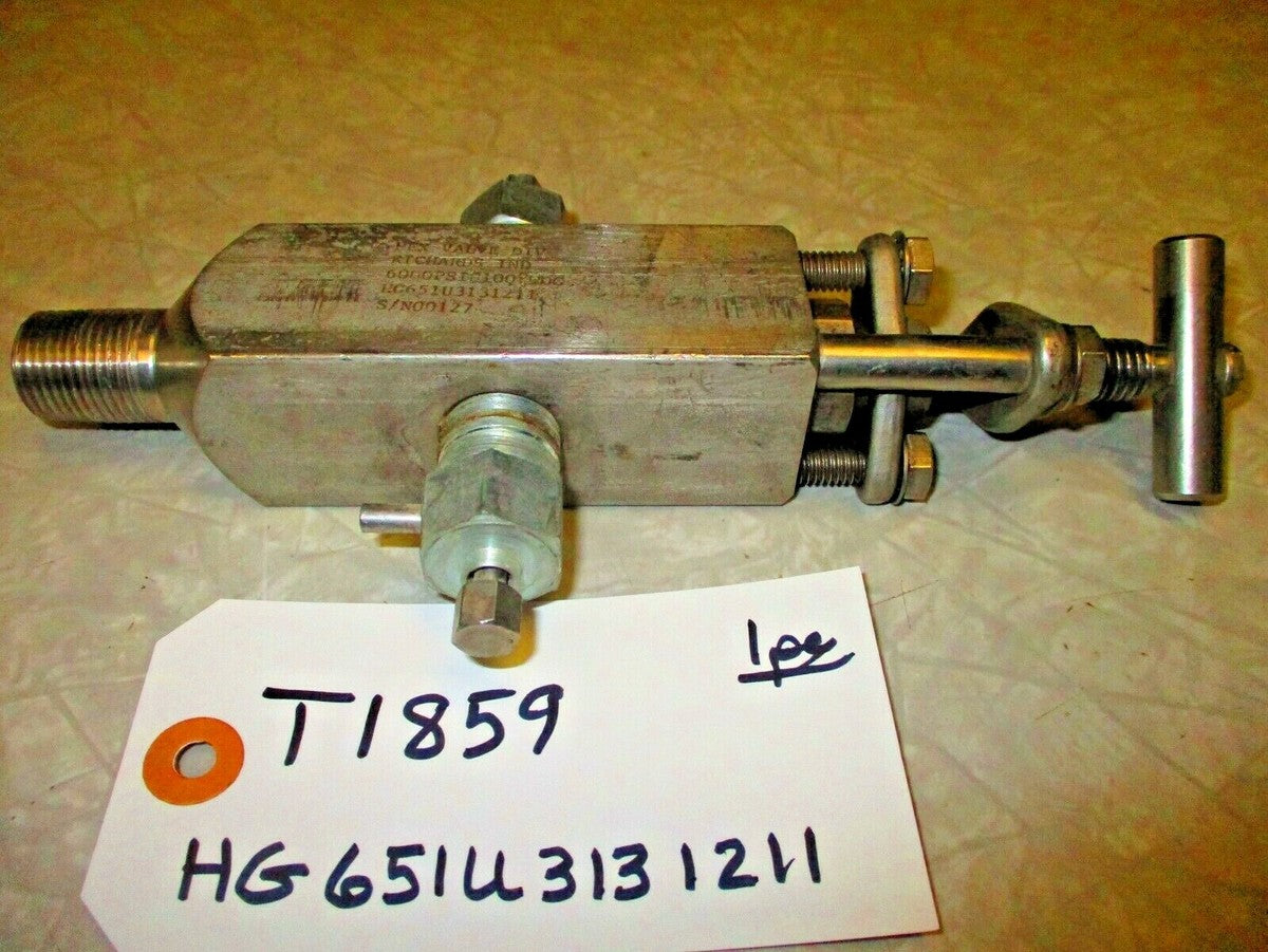 Orifice Block Gauge Valve | HEX HG651U3131211 | 1/2 MNPT X 1/2 FNPT  | 6000 psi 