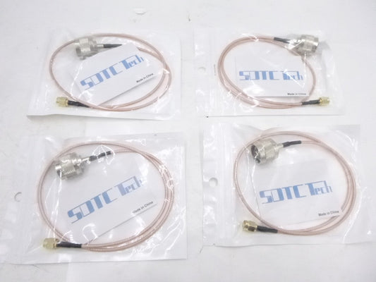 4 Pk SDTC Tech N Type Male to SMA Male Coaxial Adapter Cable Antenna Extd Wi-Fi