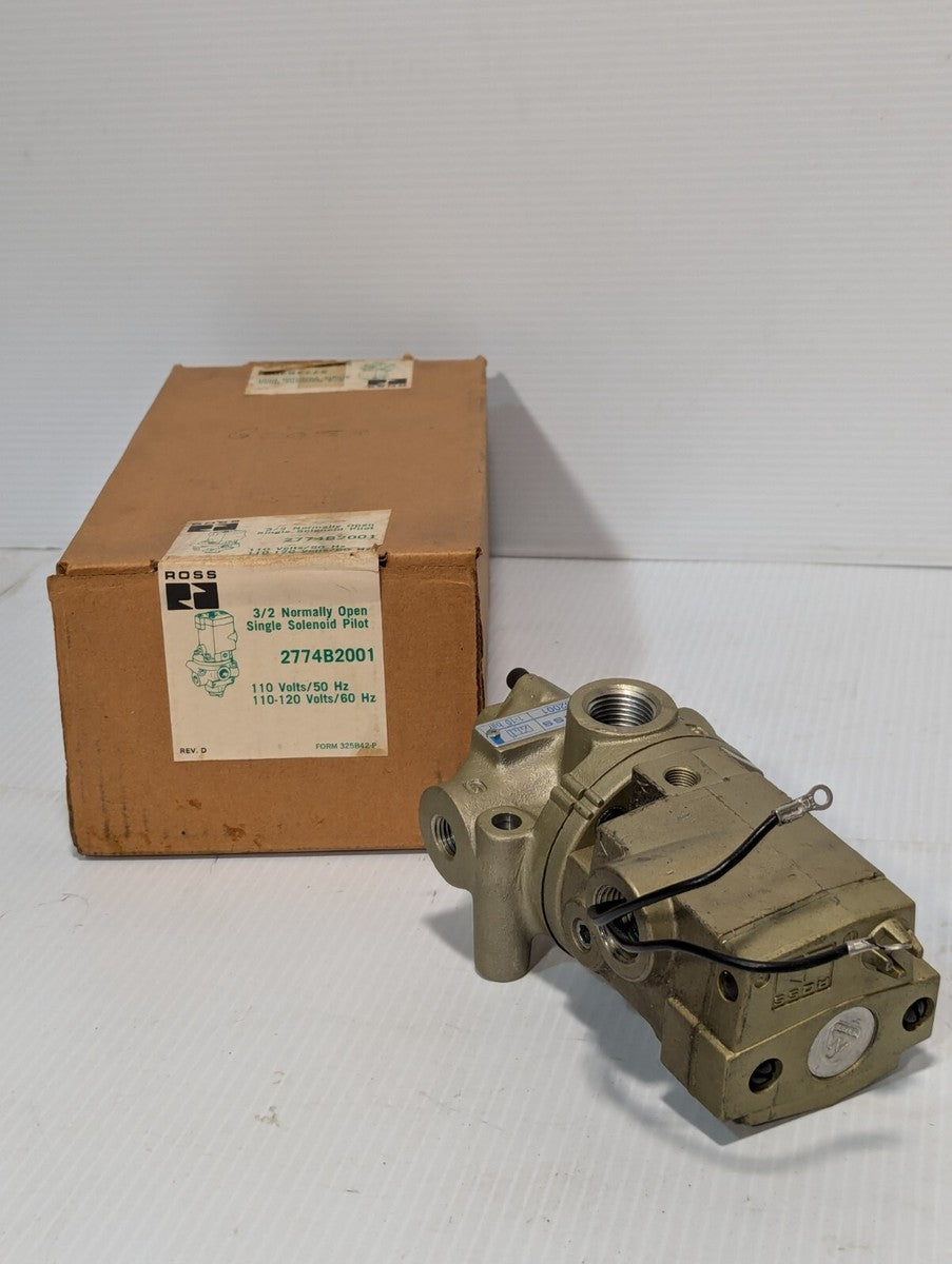 Ross 2774B2001 3/2 normally open single solenoid pilot valve, 110/120VAC